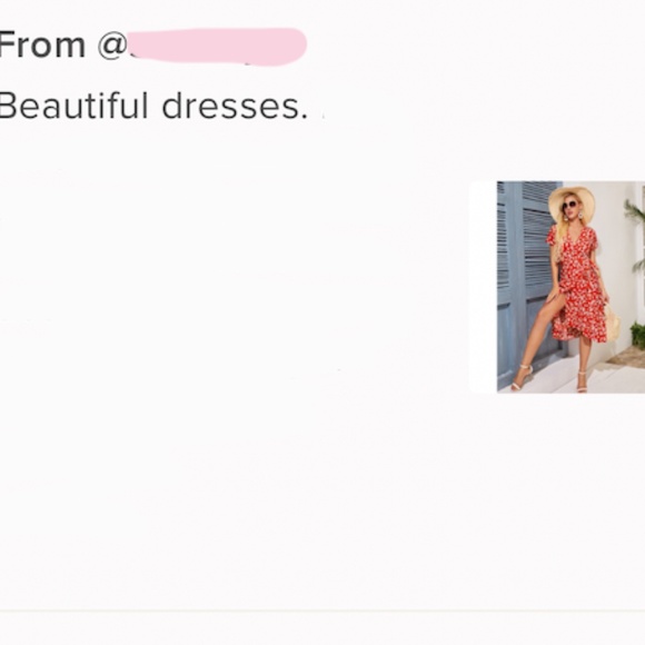 Red Floral V-Neck Wrap Midi Summer Dress - Picture 6 of 14